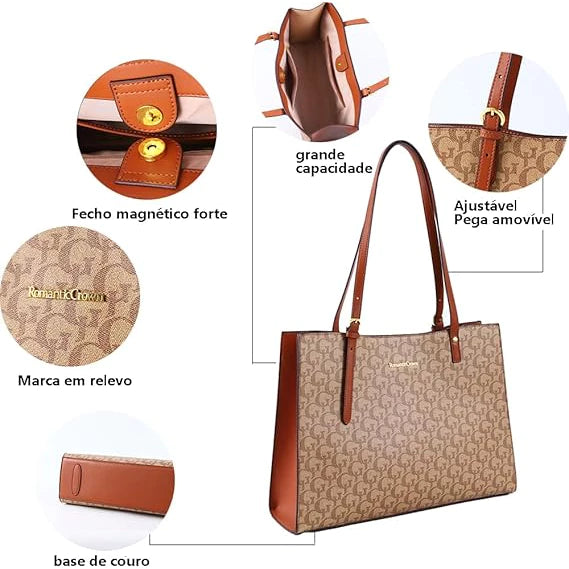 Bolsa de Ombro Feminina Couro Impermeável