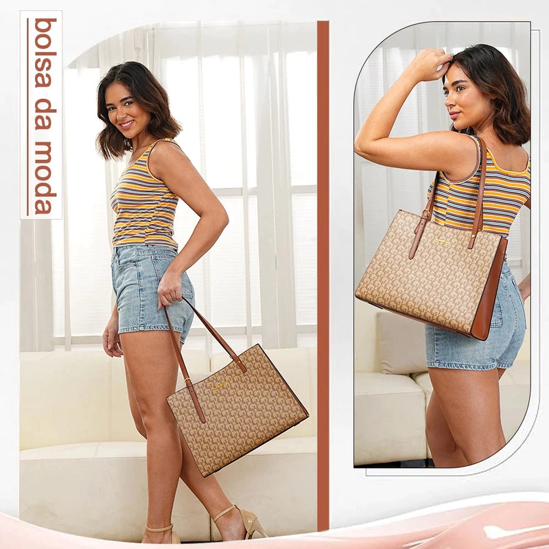 Bolsa de Ombro Feminina Couro Impermeável