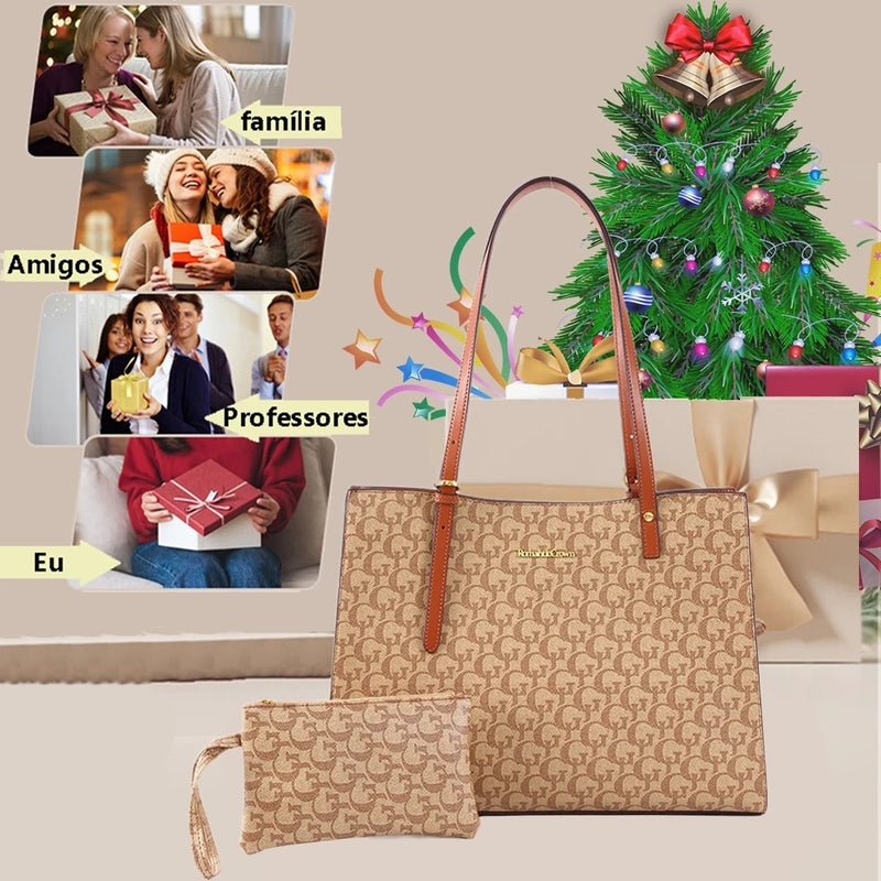 Bolsa de Ombro Feminina Couro Impermeável